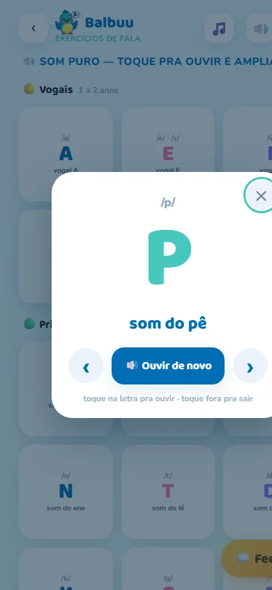 Som puro do fonema P ampliado